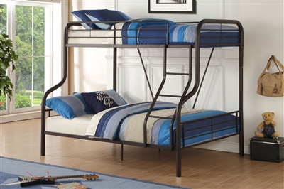 Cairo Twin/Full Bunk Bed in Sandy Black Finish by Acme - 37610