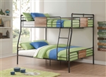 Brantley Full XL/Queen Bunk Bed in Sandy Black & Dark Bronze Hand-Brushed Finish by Acme - 37725