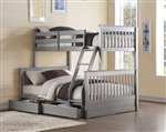 Haley II Twin/Full Bunk Bed in Gray Finish by Acme - 37755