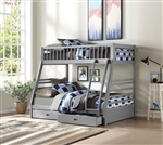 Jason Twin/Full Bunk Bed in Gray Finish by Acme - 37840