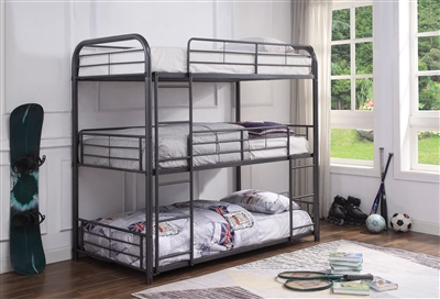 Cairo Triple Full Bunk Bed in Gunmetal Finish by Acme - 38095