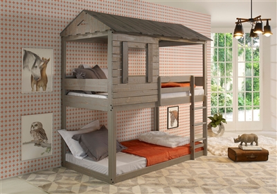 Darlene Twin/Twin Bunk Bed in Rustic Gray Finish by Acme - 38140