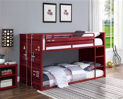 Cargo Twin/Twin Bunk Bed in Red Finish by Acme - 38280