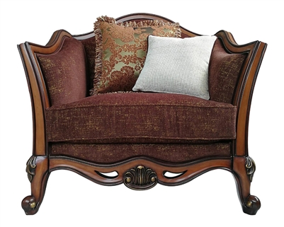 Beredei Chair in Fabric & Antique Oak Finish by Acme - 50667