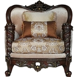 Devayne Chair in Fabric & Dark Walnut Finish by Acme - 50687