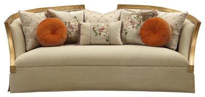 Daesha Sofa in Fabric & Antique Gold Finish by Acme - 50835