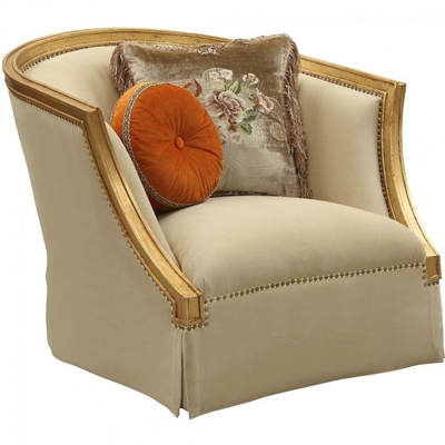 Daesha Chair in Fabric & Antique Gold Finish by Acme - 50837