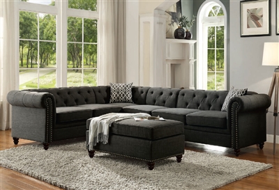 Aurelia II 4 Piece Sectional in Charcoal Finish by Acme - 52375