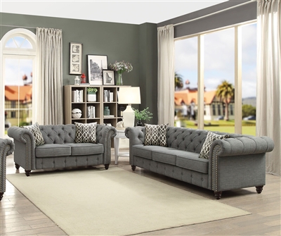 Aurelia 2 Piece Sofa Set in Gray Finish by Acme - 52425-S