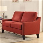 Zapata Loveseat in Red Linen Finish by Acme - 52491
