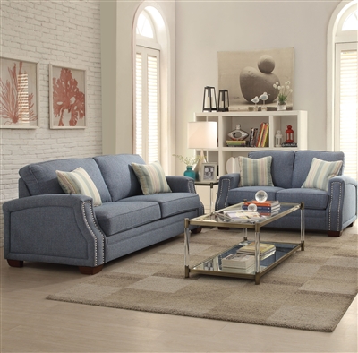 Betisa 2 Piece Sofa Set in Light Blue Finish by Acme - 52585-S