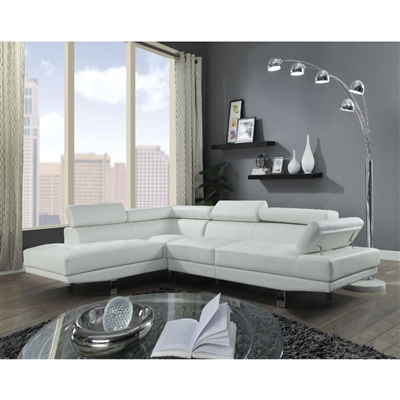 Connor 2 Piece Sectional in Cream PU Finish by Acme - 52645