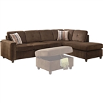 Belville Reversible Chaise Sectional in Chocolate Velvet Finish by Acme - 52700