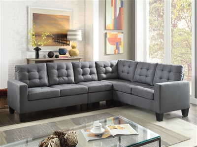 Earsom 4 Piece Sectional in Gray Linen Finish by Acme - 52760