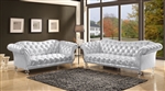Dixie 2 Piece Sofa Set in Metallic Silver Finish by Acme - 52780-S