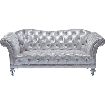 Dixie Loveseat in Metallic Silver Finish by Acme - 52781