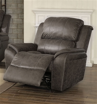 Barnaby Motion Recliner in Gray Polished Microfiber Finish by Acme - 52882