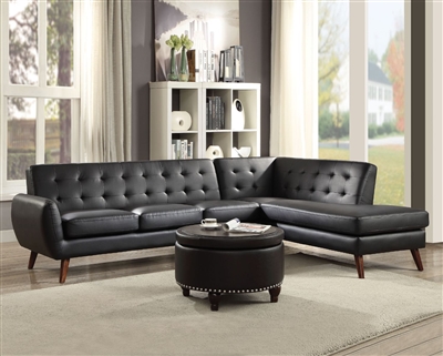 Essick II 2 Piece Sectional in Black PU Finish by Acme - 53040
