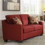 Cleavon II Loveseat in Red Linen Finish by Acme - 53561