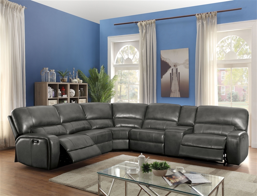 Saul 6 Piece Power Motion Sectional In, Leather Motion Sectional Sofa