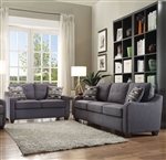 Cleavon II 2 Piece Sofa Set in Gray Linen Finish by Acme - 53790-S