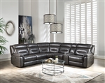 Imogen 6 Piece Power Motion Sectional in Gray Leather-Aire Finish by Acme - 54810