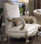Dresden II Chair in Pearl PU & Gold Patina Finish by Acme - 54877