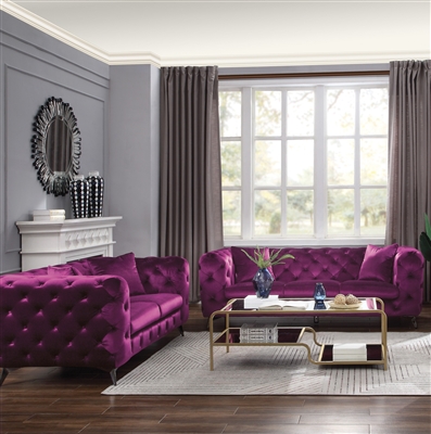 Atronia 2 Piece Sofa Set in Purple Fabric Finish by Acme - 54905-S