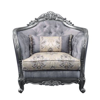 Ariadne Chair in Fabric & Platinum Finish by Acme - 55347