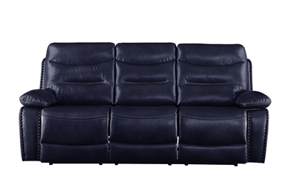 Aashi Motion Sofa in Navy Leather-Gel Match Finish by Acme - 55370