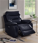 Aashi Power Motion Recliner in Navy Leather-Gel Match Finish by Acme - 55373