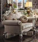 Picardy Chair in Fabric & Antique Pearl Finish by Acme - 55462