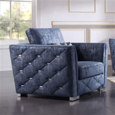 Emilia Chair in 2-Tone Blue Fabric Finish by Acme - 56027