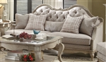 Chelmsford Sofa in Beige Fabric & Antique Taupe Finish by Acme - 56050