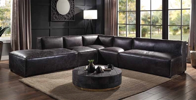 Birdie 5 Piece Sectional in Antique Slate Top Grain Leather Finish by Acme - 56585-SEC
