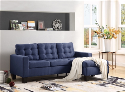 Earsom Reversible Chaise Sectional in Blue Linen Finish by Acme - 56650