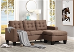 Earsom Reversible Chaise Sectional in Brown Linen Finish by Acme - 56655