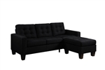 Earsom Reversible Chaise Sectional in Black Linen Finish by Acme - 56660