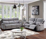 Aulada 2 Piece Motion Sofa Set in Gray Fabric Finish by Acme - 56900-S