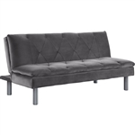 Cilliers Adjustable Sofa in Gray Velvet & Chrome Finish by Acme - 57195