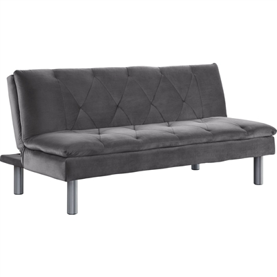 Cilliers Adjustable Sofa in Gray Velvet & Chrome Finish by Acme - 57195
