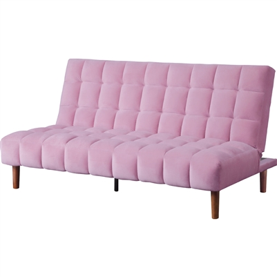 Yolandi Adjustable Sofa in Pink Velvet & Dark Walnut Finish by Acme - 57200