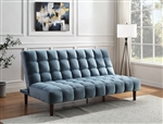 Yolandi Adjustable Sofa in Teal Velvet & Dark Walnut Finish by Acme - 57202