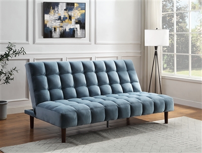 Yolandi Adjustable Sofa in Teal Velvet & Dark Walnut Finish by Acme - 57202