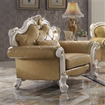 Picardy Chair in Butterscotch PU & Antique Pearl Finish by Acme - 58212