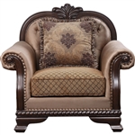 Chateau De Ville Chair in Fabric & Espresso Finish by Acme - 58267