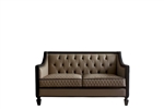 House Beatrice Loveseat in Tan PU, Black PU & Charcoal Finish by Acme - 58816