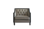 House Beatrice Chair in Tan PU, Black PU & Charcoal Finish by Acme - 58817