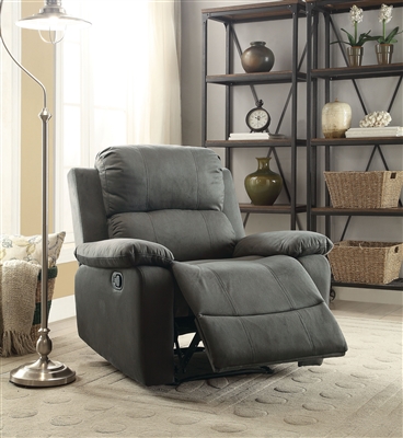 Bina Recliner in Charcoal Polished Microfiber Finish by Acme - 59525