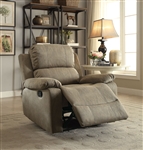 Bina Recliner in Taupe Polished Microfiber Finish by Acme - 59527
